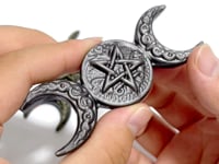 Gold Sheen Obsidian Silver Sheen Obsidian Triple Moon Carving Wholesale