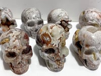 7 Pieces Geode Druzy Morocco Agate Skull Carving #3