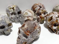 8 Pieces Geode Druzy Morocco Agate Skull Carving #4