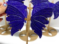 4 Pairs Small Lapis Lazuli Butterfly Wing Carving With Stand