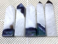 5 Pieces Large Green Moss Agate Point