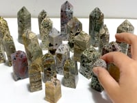 26 Pieces Beautiful Vein Ocean Jasper Four-sided Tower Points