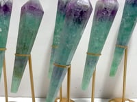 6 Pieces Watemelon Fluorite Magic Scepter Wand With Stand