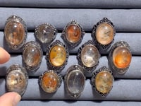 12 Pieces Rare Fire Quartz Dentritic Quartz Different Styles Rings
