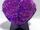 Unique Large Aura Purple Quartz Cluster Heart With Stand #6
