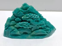 Beautiful Amazonite Landscape Pavilion Carving #3