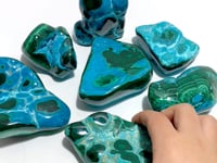 7 Pieces High Quality Beautiful Polished Chrysocolla Mixed Malachite Home Decor #2
