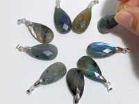 Beautiful Cut Faceted Labradorite Waterdrop Pendants Wholesale