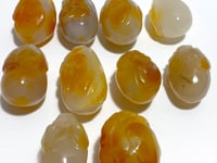 10 Pieces Beautiful Agate Tiger Carving
