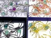 Colorful Fluorite Sphere Spider Ornament Handmade Alloy Spider DIY Wholesale