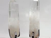 2 Pieces Clear Quartz Point Raw Bottom With Stand #1