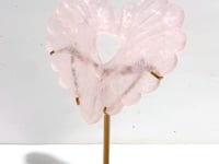 Unique Rose Quartz Heart Carving With Stand
