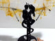 Beautiful Hematoid Quartz Golden Fire Quartz Demon And Angel Wing Carving With Stand