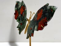 Beautiful Africa Blood Stone Butterfly Wing Carving With Stand