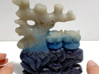 Unique Trolleite Stone Nine-tailed Owl Carving