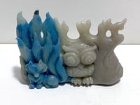 Unique Trolleite Stone Nine-tailed Owl Carving