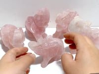 5 Pieces Beautiful Rose Quartz Elephant Carving