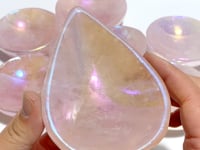 7 Pieces Aura Rose Quartz Bowl Carving