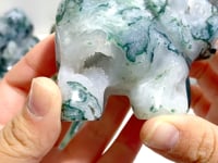 12 Pieces Beautiful Moss Agate Elephant Carving