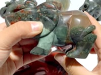 6 Pieces Africa Blood Stone Elephant Carving