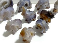 10 pieces Geode Agate Druzy Elephant Carving