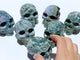 7 Pieces Moss Agate Skull Carving