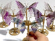 6 Pairs Small Fluorite Butterfly Wing Carving With Stand