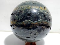 Large 16.5CM Geode Druzy 8th Vein Ocean Jasper Sphere