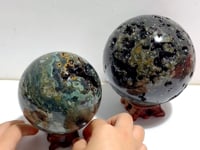2 Pieces 6th Vein Ocean Jasper Spheres