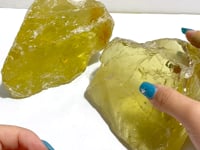 2 Pieces Large Citrine Raw Stone Specimen With Beautiful Rainbow #10