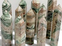 11 Pieces Green Stripe Jasper Point #1