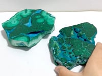 2 Pieces High Quality Chrysocolla Mixed Malachite Slab Specimen #15