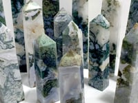14 Pieces Moss Agate Four-sided Points