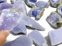 18 Pieces Geode Blue Chalcedony Druzy
