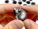 2.4cm Small Silver Sheen Obsidian Sleeping Cat Carving Wholesale