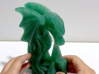 Unique Green Aventurine Flying Dragon Castle Carving #2