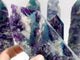 6 Pieces Rainbow Fluorite Raw Side Four-sided Tower Point