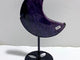 Large Charoite Moon Carving With Stand #16