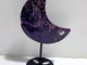 Large Charoite Moon Carving With Stand #4