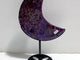 Large Charoite Moon Carving With Stand #11