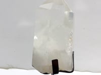 Large Clear Quartz Point Raw Bottom With Stand #B2