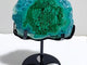 Unique Chrysocolla Mixed Malachite Specimen Raw Bottom With Stand