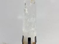 Clear Quartz Crystal Point Raw Bottom With Stand #B5