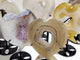 7 Pieces Geode Druzy Agate Fish Carving With Stand
