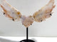 Sakura Flower Agate Heart Wing Carving With Stand