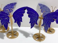 4 Pairs Small Lapis Lazuli Butterfly Carving With Stand