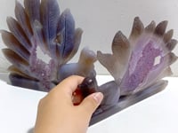 2 Pieces Geode Agate Druzy Nine-tailed Fox Carving #20