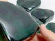 6 Pieces Large Malachite Heart Raw Bottom