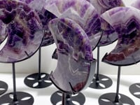 8 Pieces Chevron Amethyst Moon With Stand