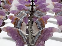 Amethyst Mixed Stripe Agate Butterfly Wing Carving With Stand Wholesale
